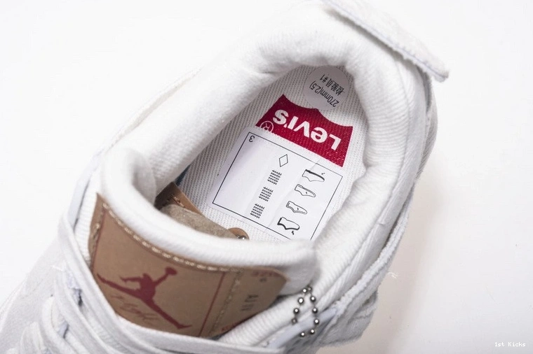 AO2571-100 Levi's White Jordan Denim Air 4 1127